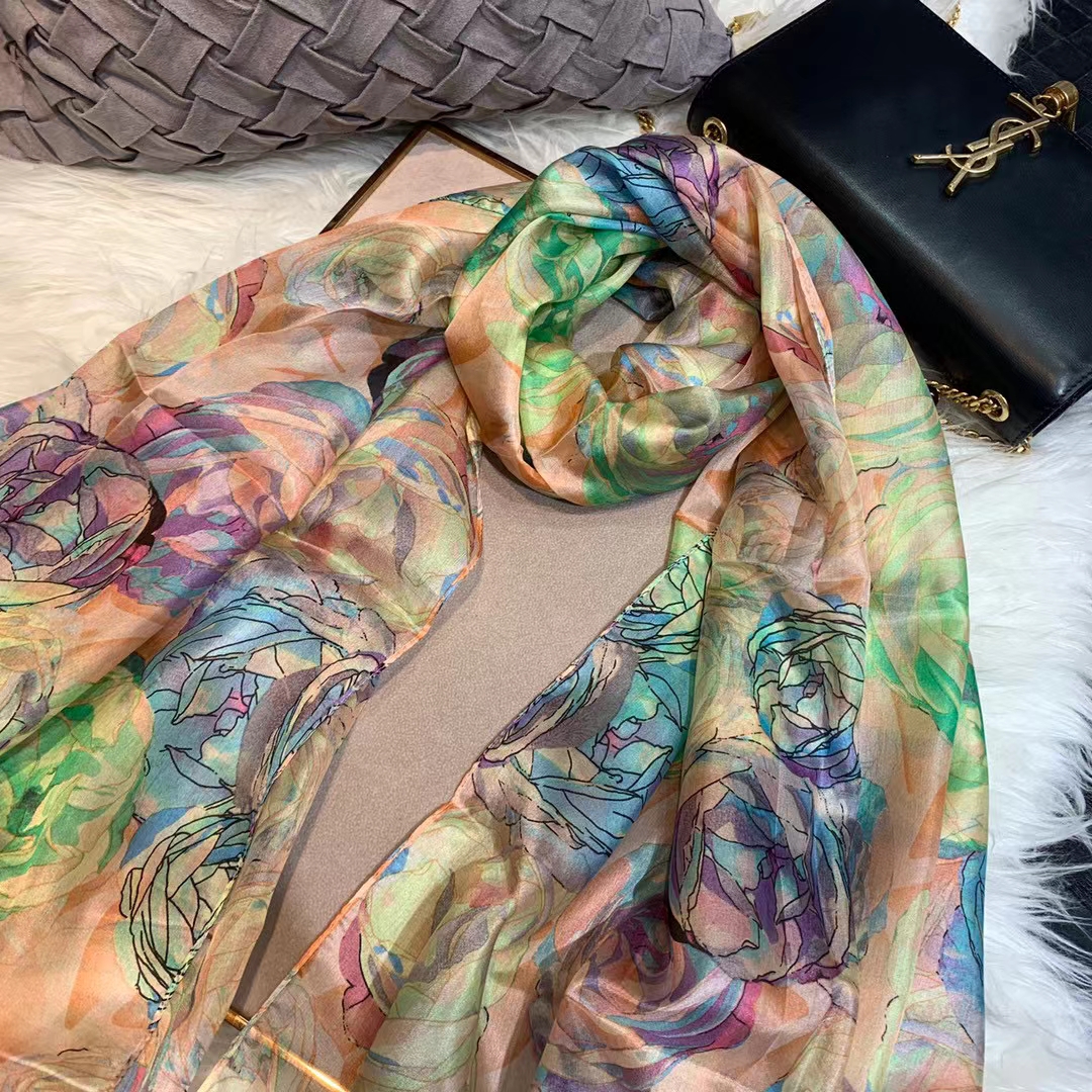 女性のためのピンクの冬のシルクスカーフ,トレンディなスカーフ - Shawl Wrap Winter のレビューと価格