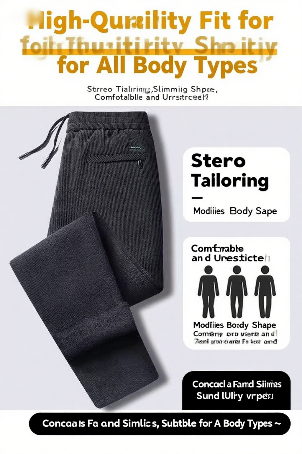 ブラックグレーのメンズコーデュロイとベルベットのカジュアルパ - Corduroy Pant Warm のレビューと価格