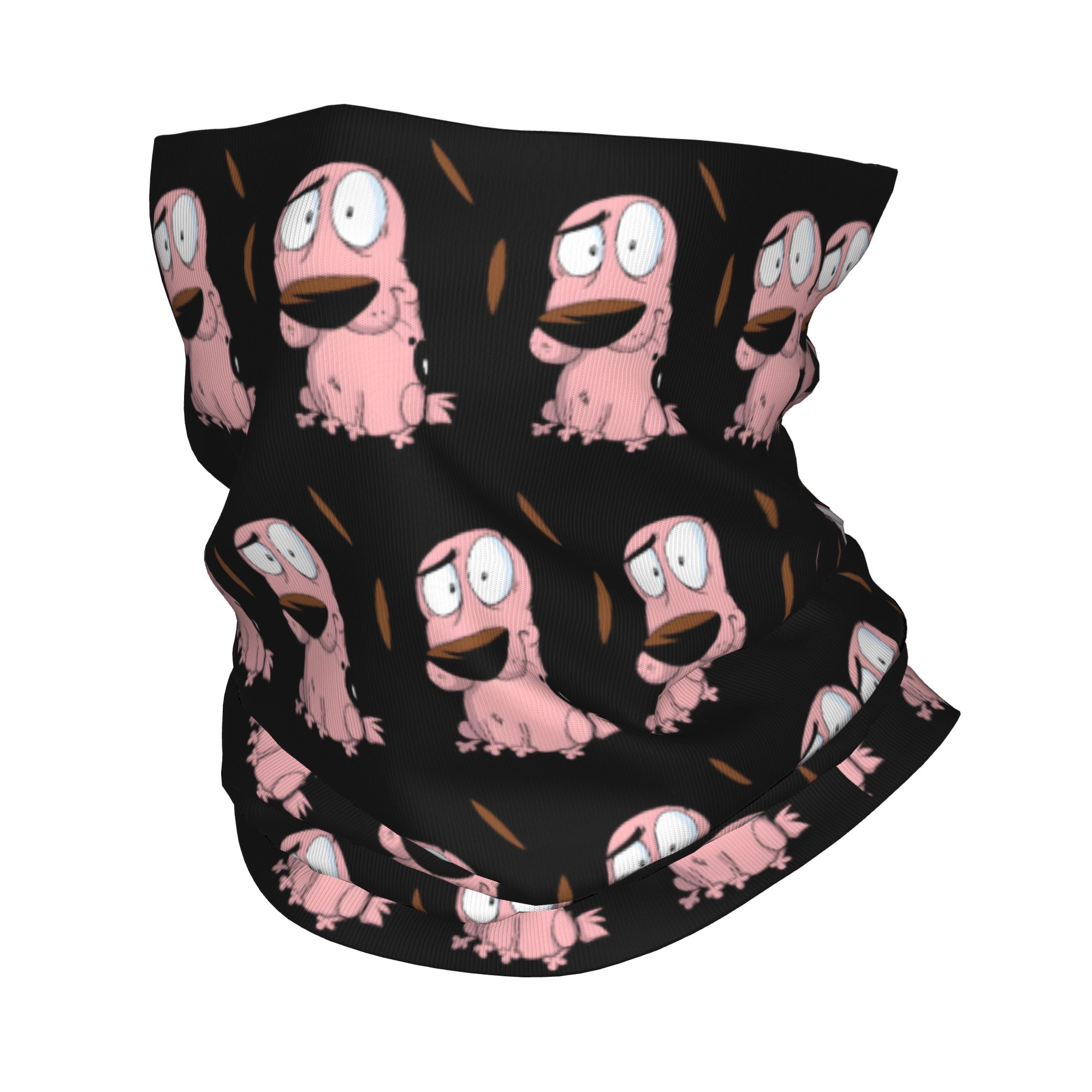 カスタム漫画勇気犬冬ヘッドバンドネックウォーマー女性男性ハイ - Neck Gaiter Fleece のレビューと価格