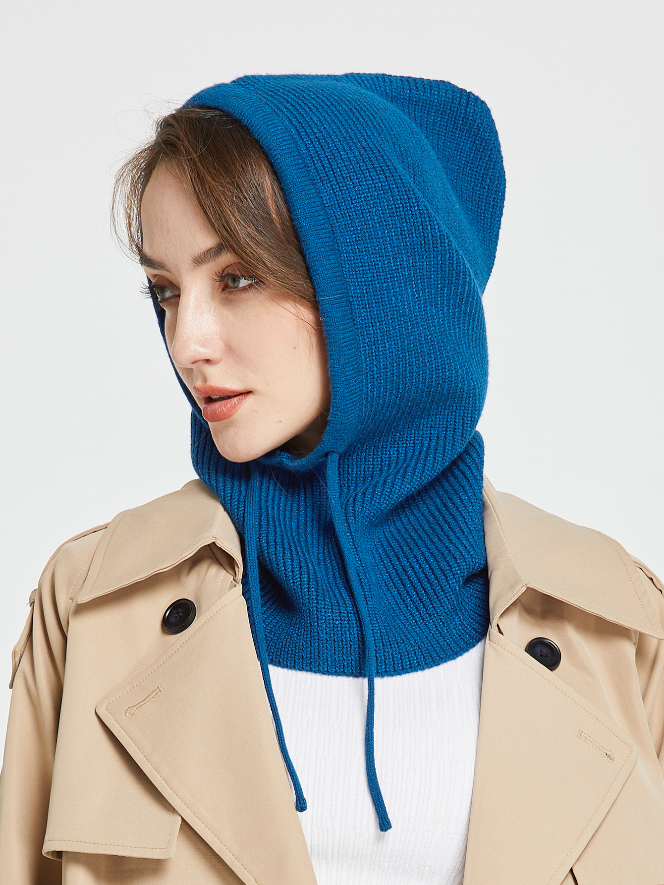 ニットウールバラクラバスカリー女性 & 男性冬ウール巾着フー - Wool Scarf Men のレビューと価格