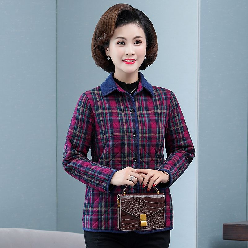 秋冬チェック柄コットンシャツ厚手長袖ルーズフィットレディース - Flannel Shirt Lined のレビューと価格