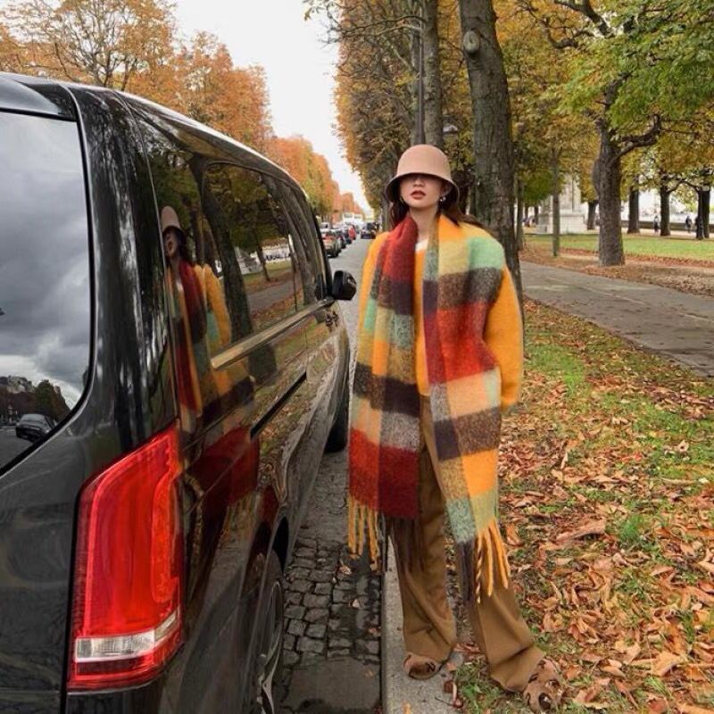 新しい高級冬厚く暖かいスカーフ女性カシミヤショールとラップパ - Cashmere Pashmina Wrap のレビューと価格