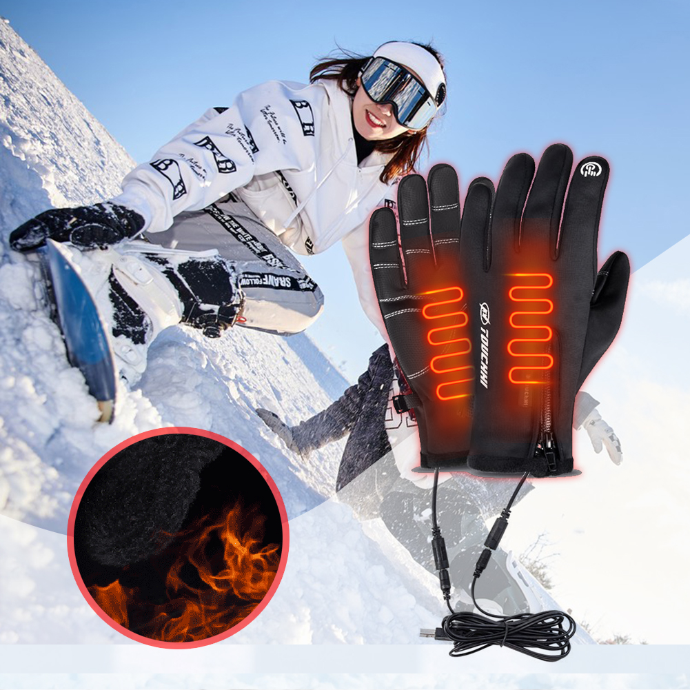 USB タッチスクリーン手袋冬暖かい電気加熱手袋加熱されたオ - Touch Screen Gloves のレビューと価格