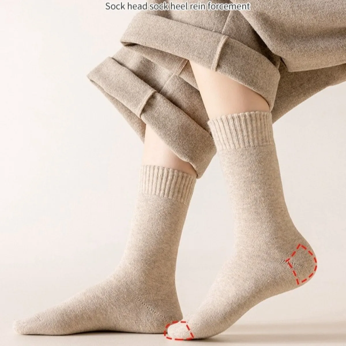 1 ペア冬暖かいサーマルソックス女性用極厚断熱加熱クルーブー - Thermal Sock Wool のレビューと価格