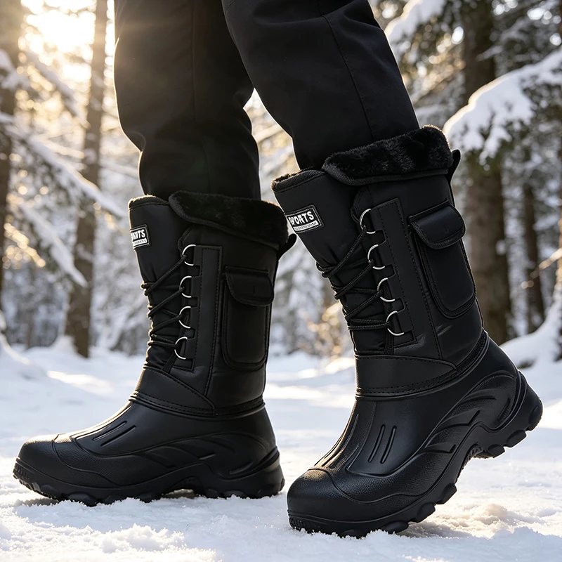 男性冬のスノーブーツ屋外釣り靴雪トレッキングシューズ男性屋外 - Waterproof Winter Boot のレビューと価格