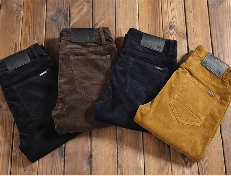 メンズカジュアルコーデュロイパンツ,プリーツ,無地コットン, - Corduroy Pant Warm のレビューと価格