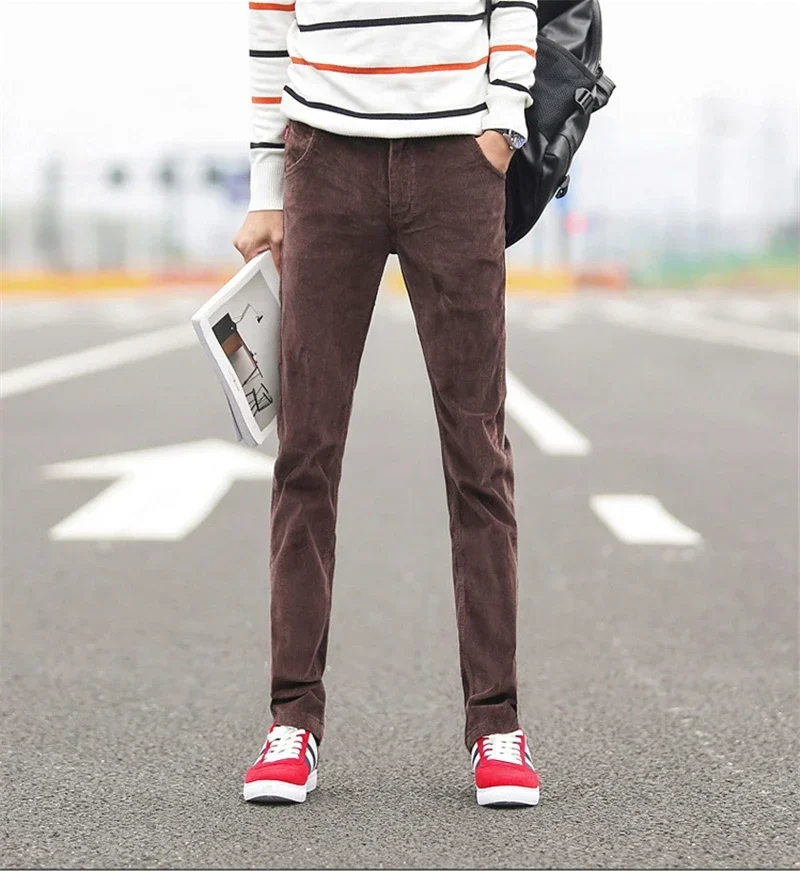 メンズカジュアルコーデュロイパンツ,プリーツ,無地コットン, - Corduroy Pant Warm のレビューと価格