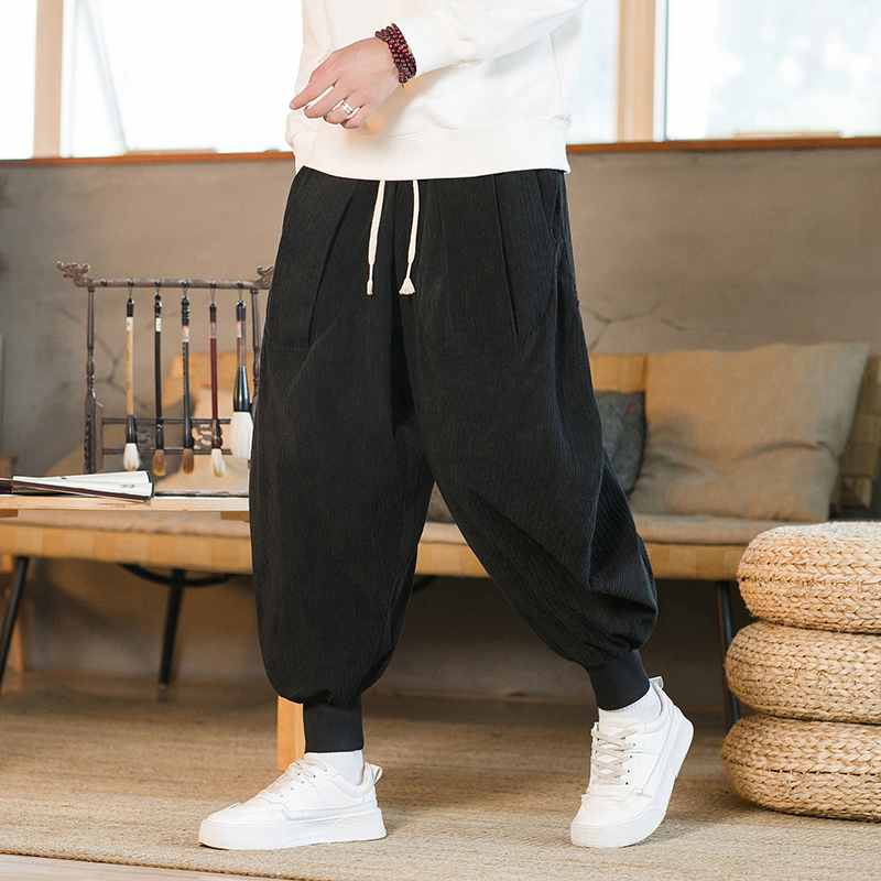 男性と女性のためのコーデュロイパンツ、特大のharemスウェ - Corduroy Pant Warm のレビューと価格