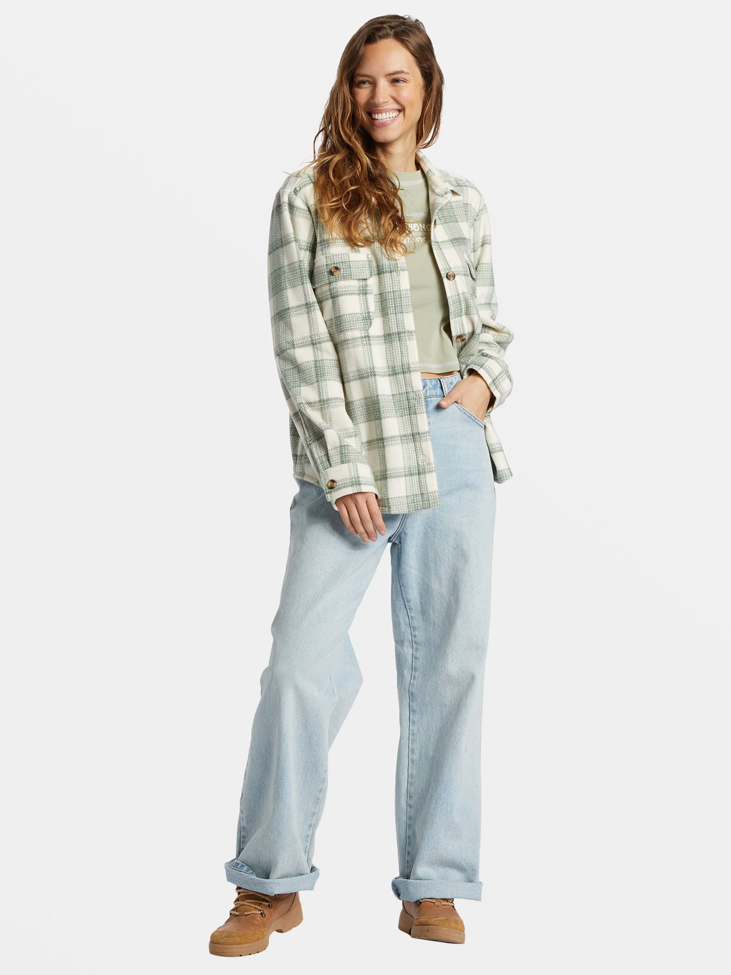   カジュアルな格子柄フリース裏地付きフランネルワークウェア - Flannel Shirt Lined のレビューと価格