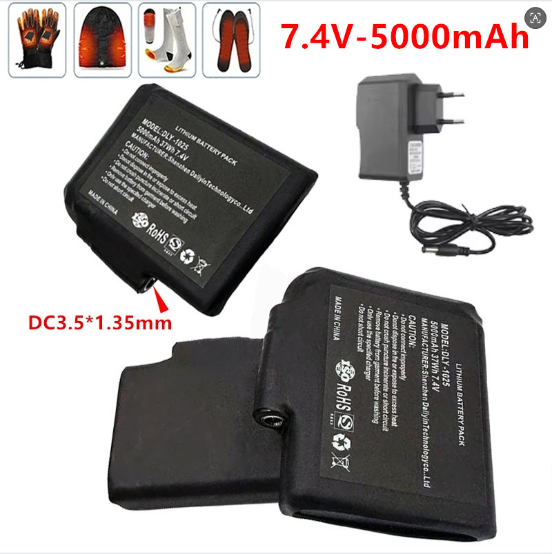 新しい高品質7.4 V、5000mAh充電式リチウムポリマー - Heated Vest Battery のレビューと価格