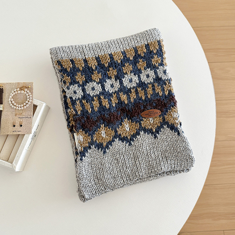 ジャカード編みの男女兼用冬用スカーフ、新しいファッション柄 - Wool Scarf Men のレビューと価格