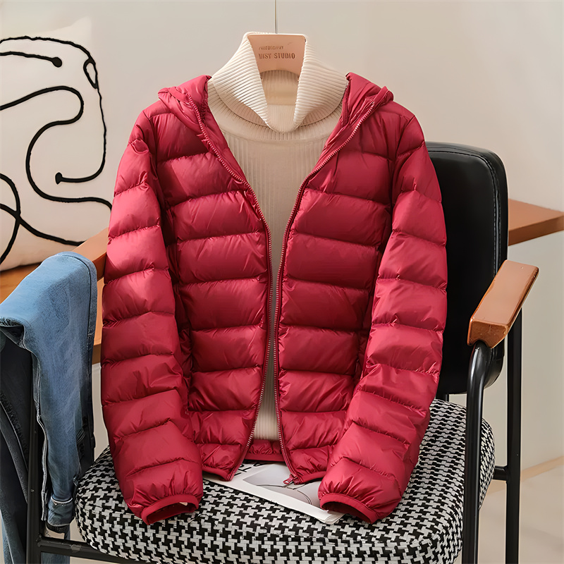 女性の韓国のスリムパフコート,プラスサイズ,超軽量,包装可能 - Down Jacket Packable のレビューと価格