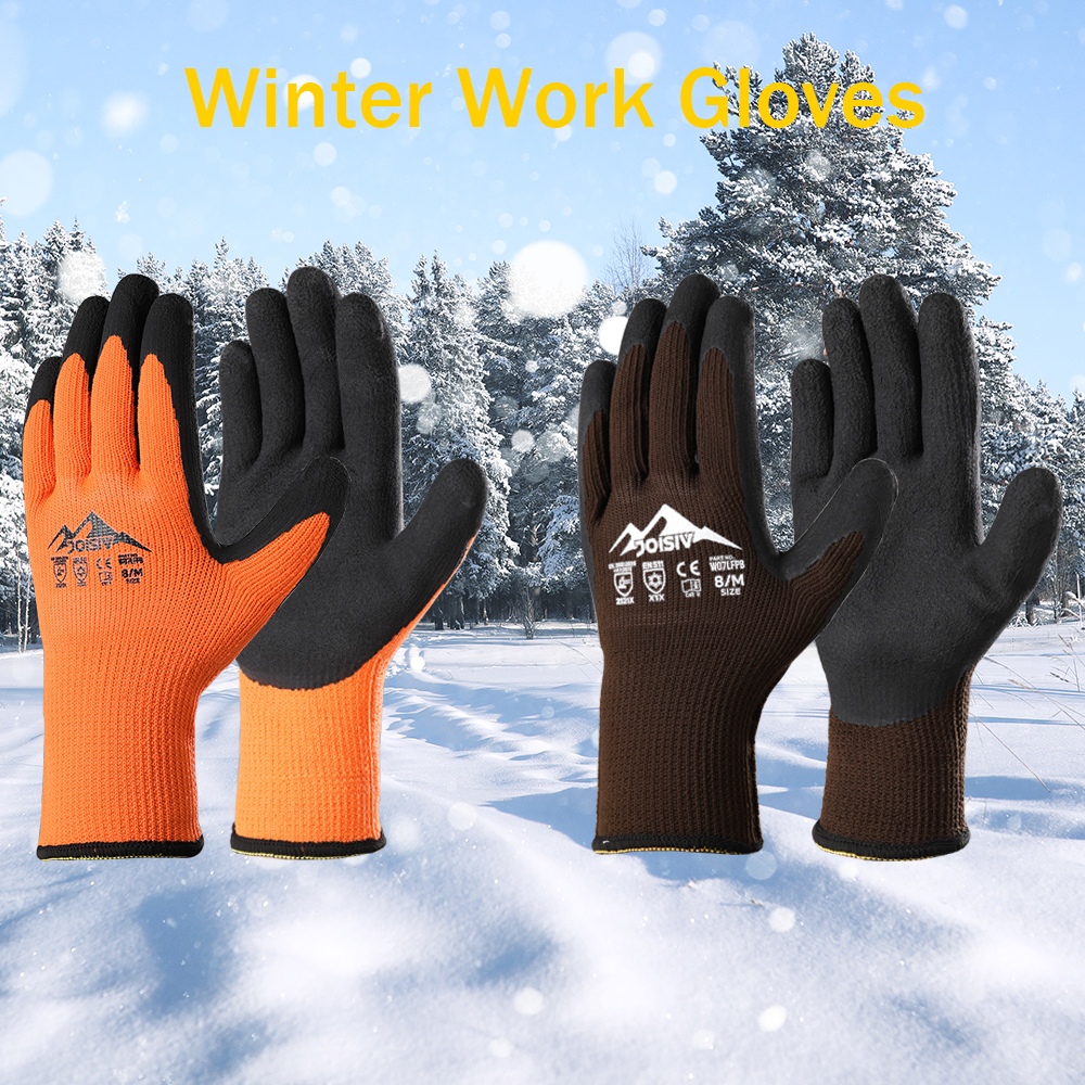 フリースとラテックスグリップ付きの断熱作業用手袋1組、釣り、 - Snow Glove Insulated のレビューと価格