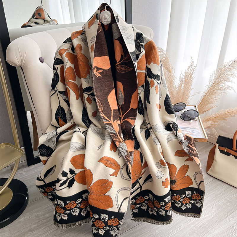 女性厚みの高級冬ペイズリー両面カシミヤジャカードスカーフ高品 - Cashmere Pashmina Wrap のレビューと価格