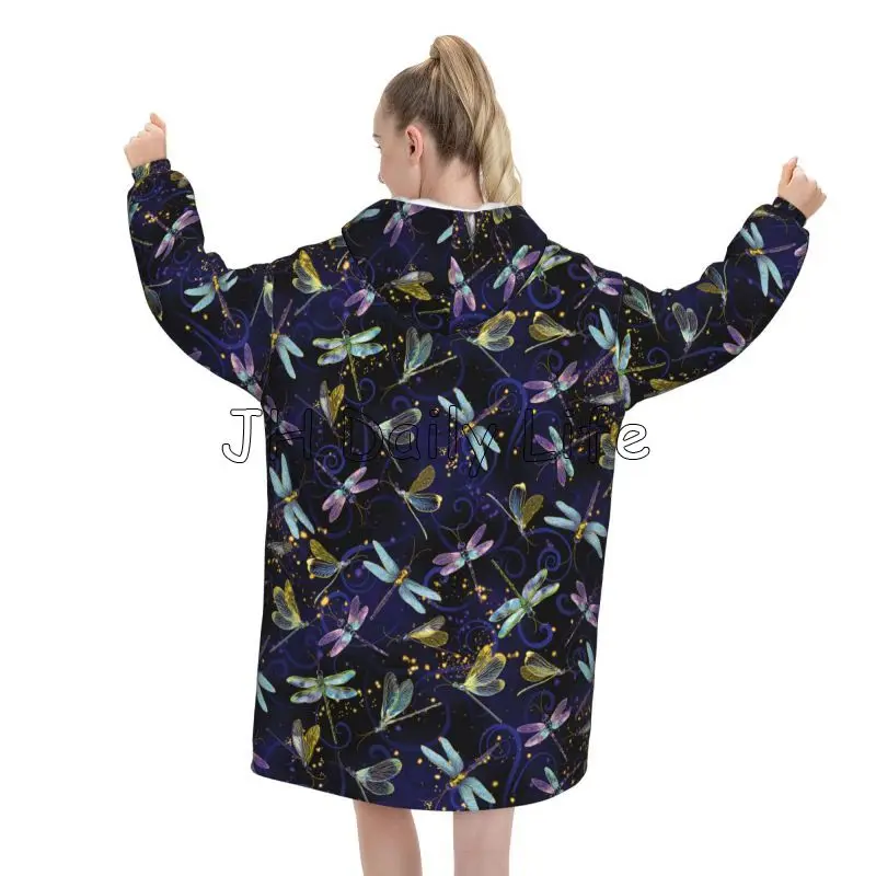 トンボギャラクシーウェアラブルブランケットパーカー女性シェル - Sherpa Hoodie Fleece のレビューと価格