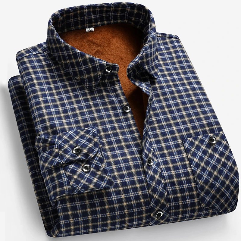 2026 秋冬メンズフリース裏地長袖シャツビジネスカジュアル - Flannel Shirt Lined のレビューと価格