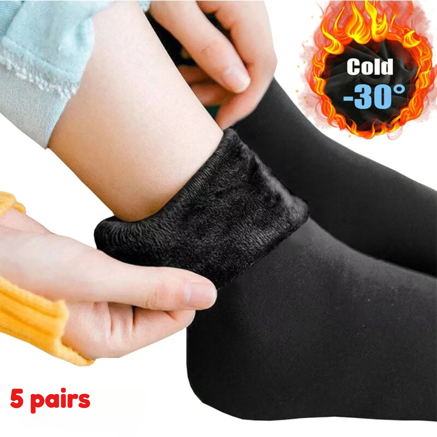 5足組/冬用暖かい無地レディースソックス 厚手サーマルソック - Thermal Sock Wool のレビューと価格
