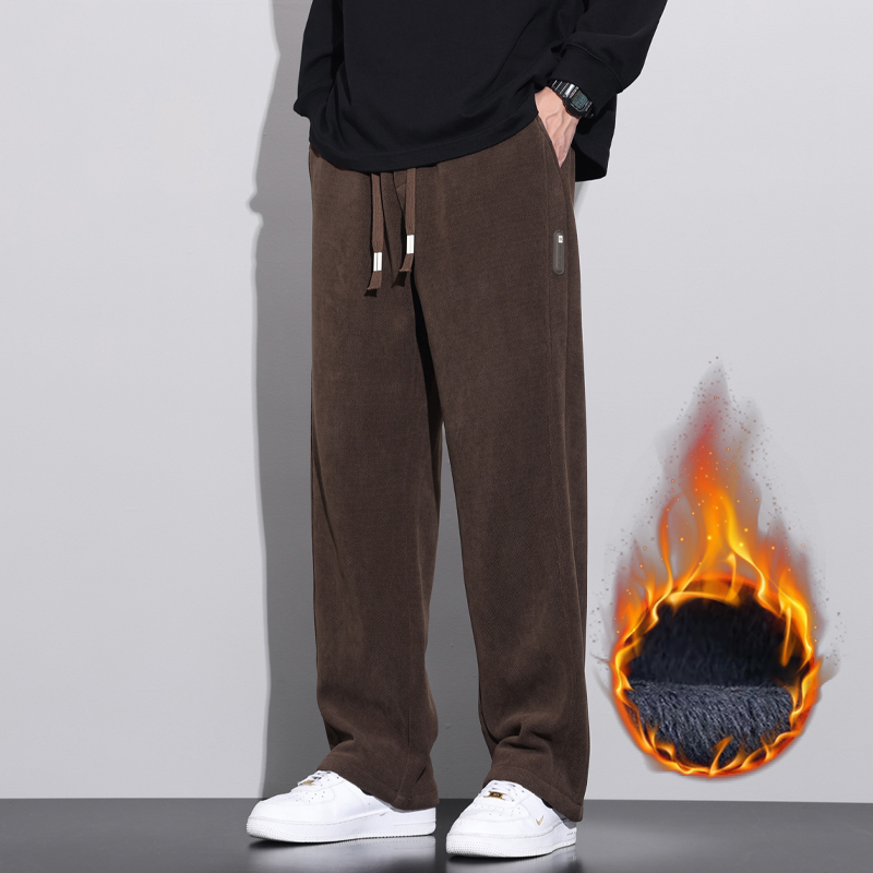 冬用ソフトフリース暖かいコーデュロイパンツ メンズ ゴムウエ - Corduroy Pant Warm のレビューと価格