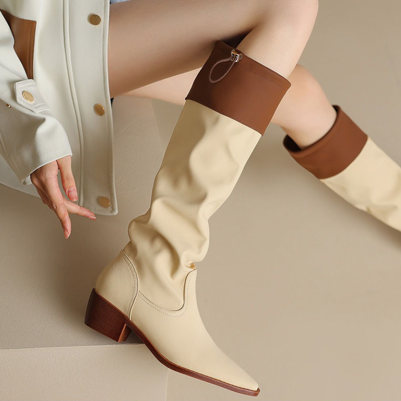 アプリコットスクエアトゥレディースロングブーツ防水ファッショ - Waterproof Winter Boot のレビューと価格