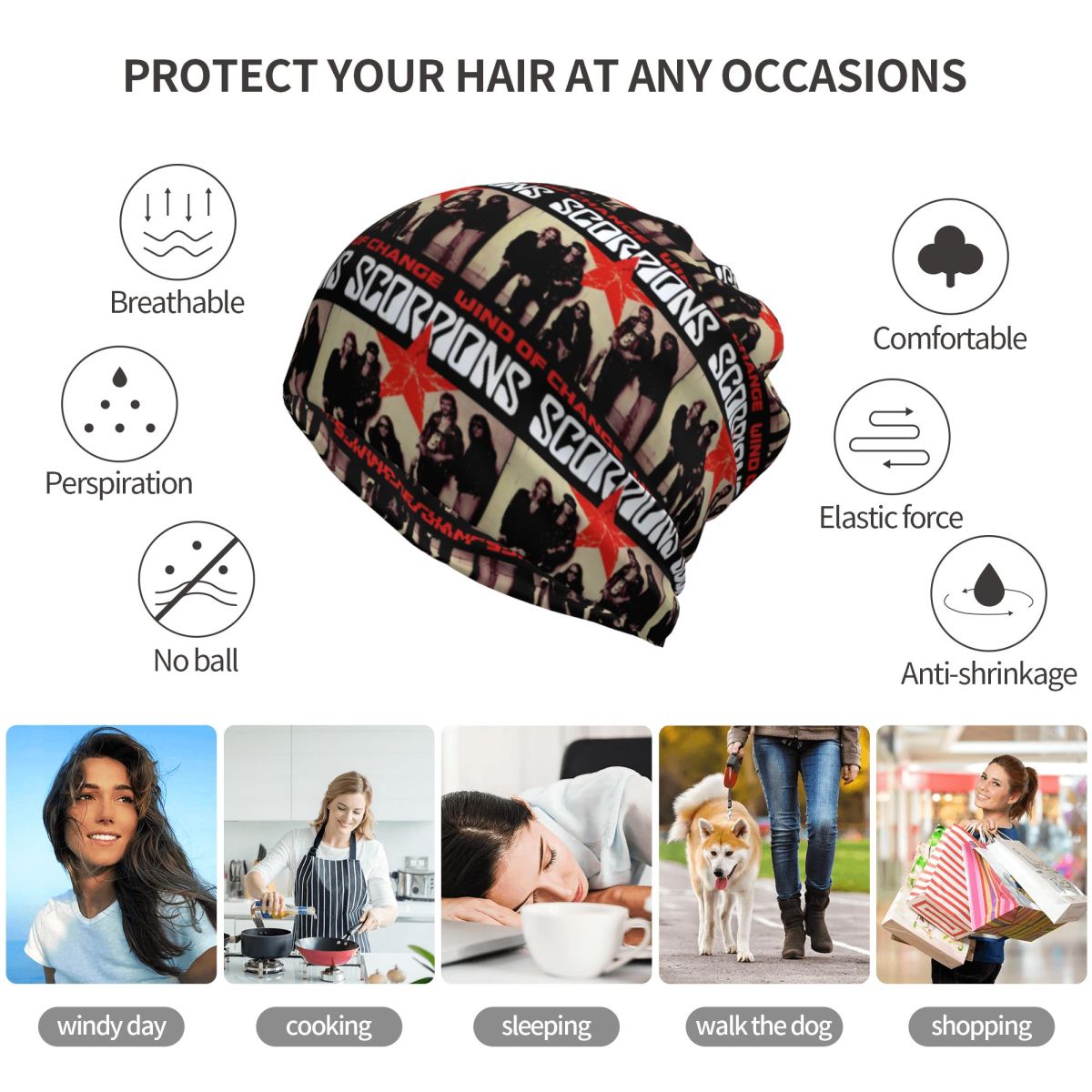 スコーピオンズバンド ロックバンダナ ネックカバー ラップス - Knit Beanie Hat Warm のレビューと価格
