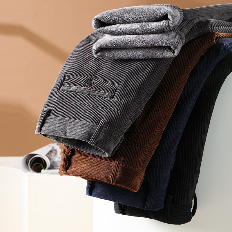 冬のメンズフリースコーデュロイパンツビジネスファッションクラ - Corduroy Pant Warm のレビューと価格