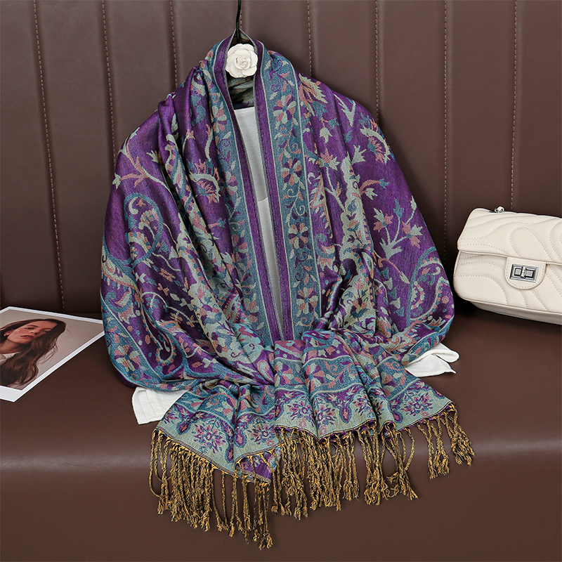 エスニックスタイル屋外女性レトロジャカードスカーフ厚いカシミ - Cashmere Pashmina Wrap のレビューと価格