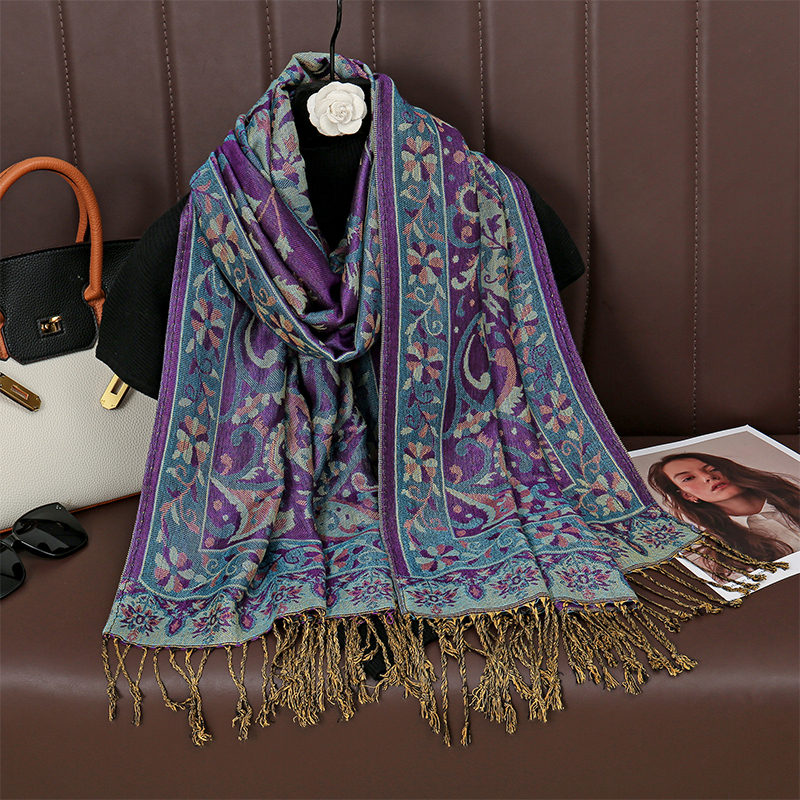 エスニックスタイル屋外女性レトロジャカードスカーフ厚いカシミ - Cashmere Pashmina Wrap のレビューと価格
