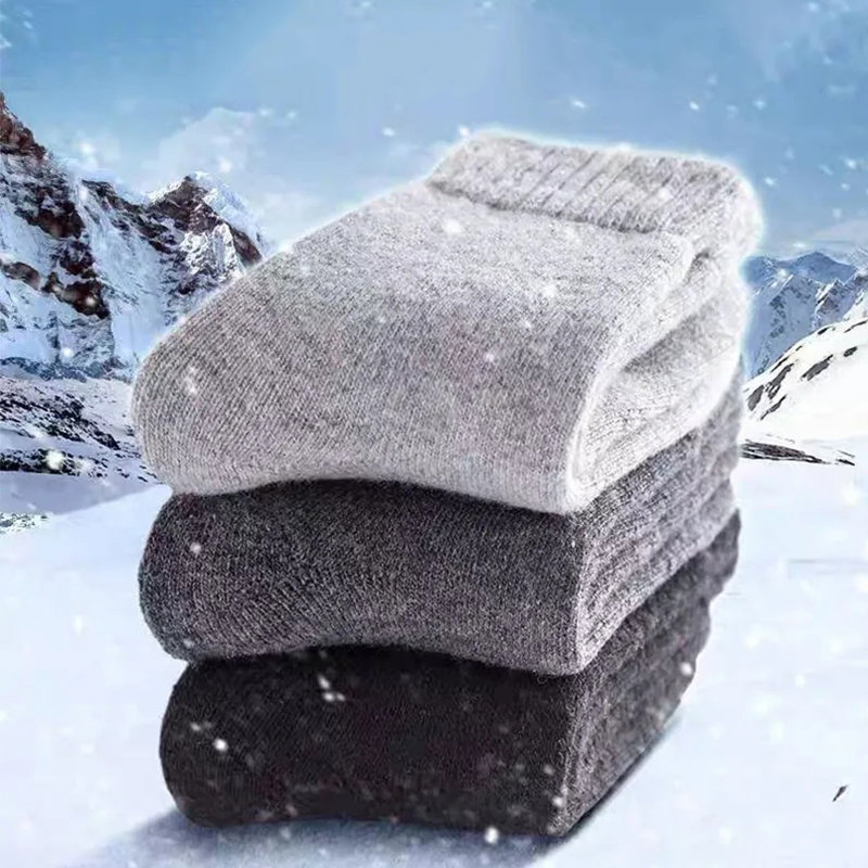 1 ペア冬暖かい女性靴下メリノウール男性超厚い固体に対して寒 - Thermal Sock Wool のレビューと価格