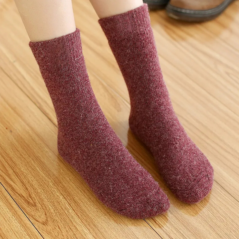 1 ペア冬暖かい女性靴下メリノウール男性超厚い固体に対して寒 - Thermal Sock Wool のレビューと価格