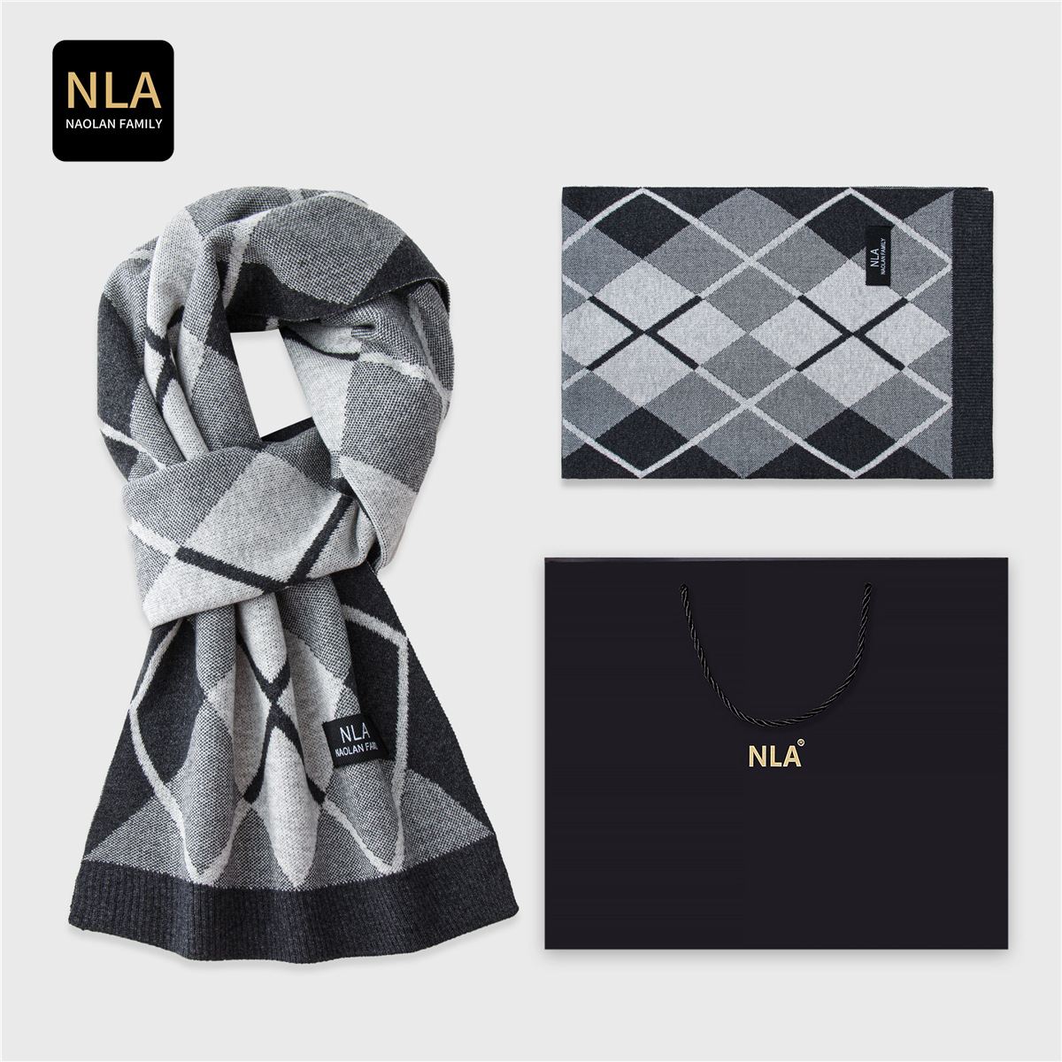 ギフトボックス ニット メンズ ウール スカーフ 商業スタイ - Wool Scarf Men のレビューと価格