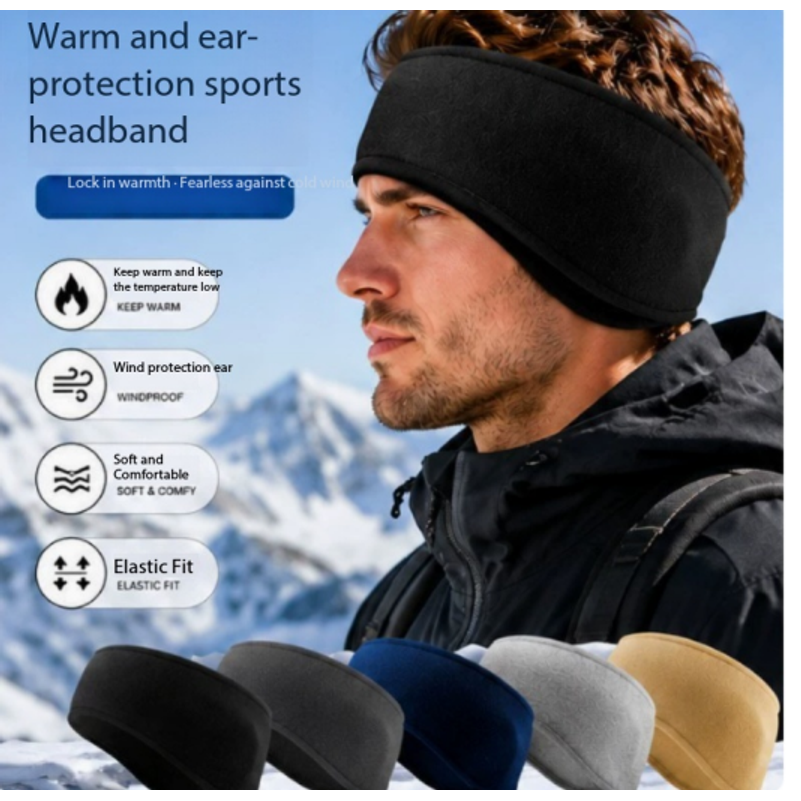 冬の屋外サイクリングヘッドバンドメンズ暖かいフリース防風耳カ - Winter Headband Fleece のレビューと価格