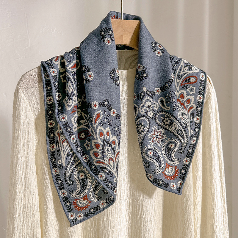 70% ウール 30% シルクスカーフ女性冬エスニックグレー - Shawl Wrap Winter のレビューと価格