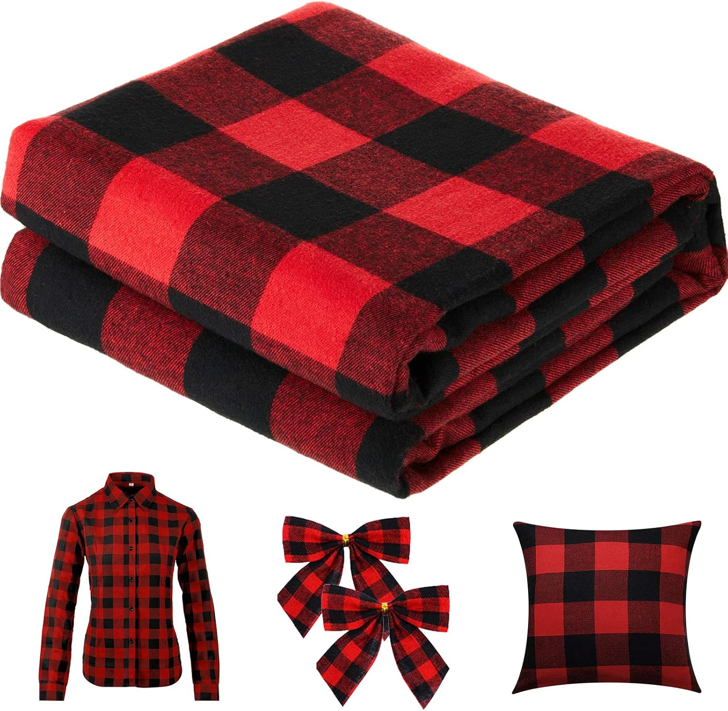 クリスマスチェック柄生地 DIY クラフト縫製ホームクリスマ - Flannel Shirt Lined のレビューと価格