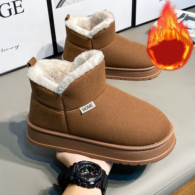 人気の秋冬用裏起毛暖かいカップルスタイルのスノーブーツと綿靴 - Waterproof Winter Boot のレビューと価格