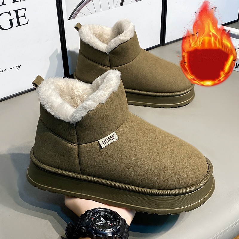 人気の秋冬用裏起毛暖かいカップルスタイルのスノーブーツと綿靴 - Waterproof Winter Boot のレビューと価格