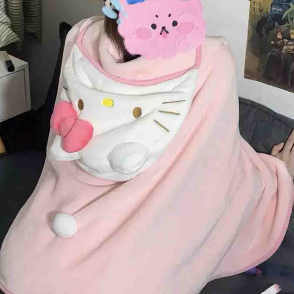 かわいいハローキティのマントショール、エアコンブランケット、 - Shawl Wrap Winter のレビューと価格