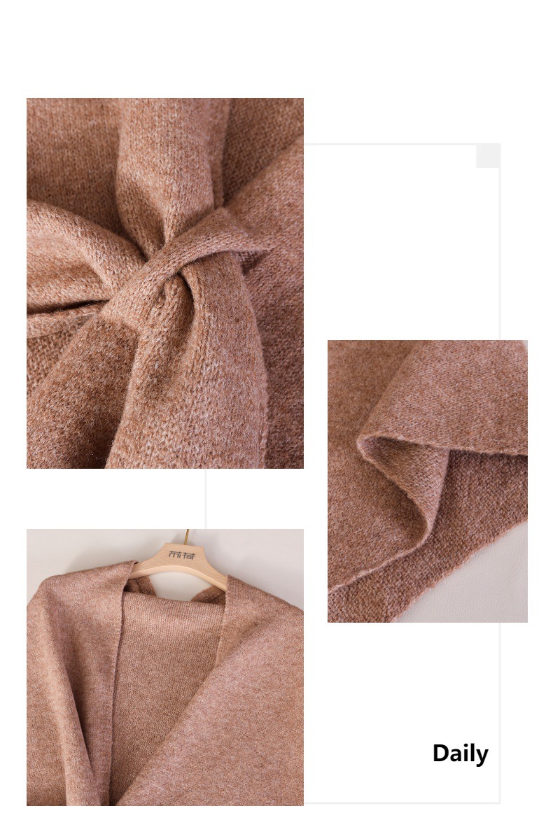 シンプルな無地のニット三角ショール、トレンディなファッション - Shawl Wrap Winter のレビューと価格