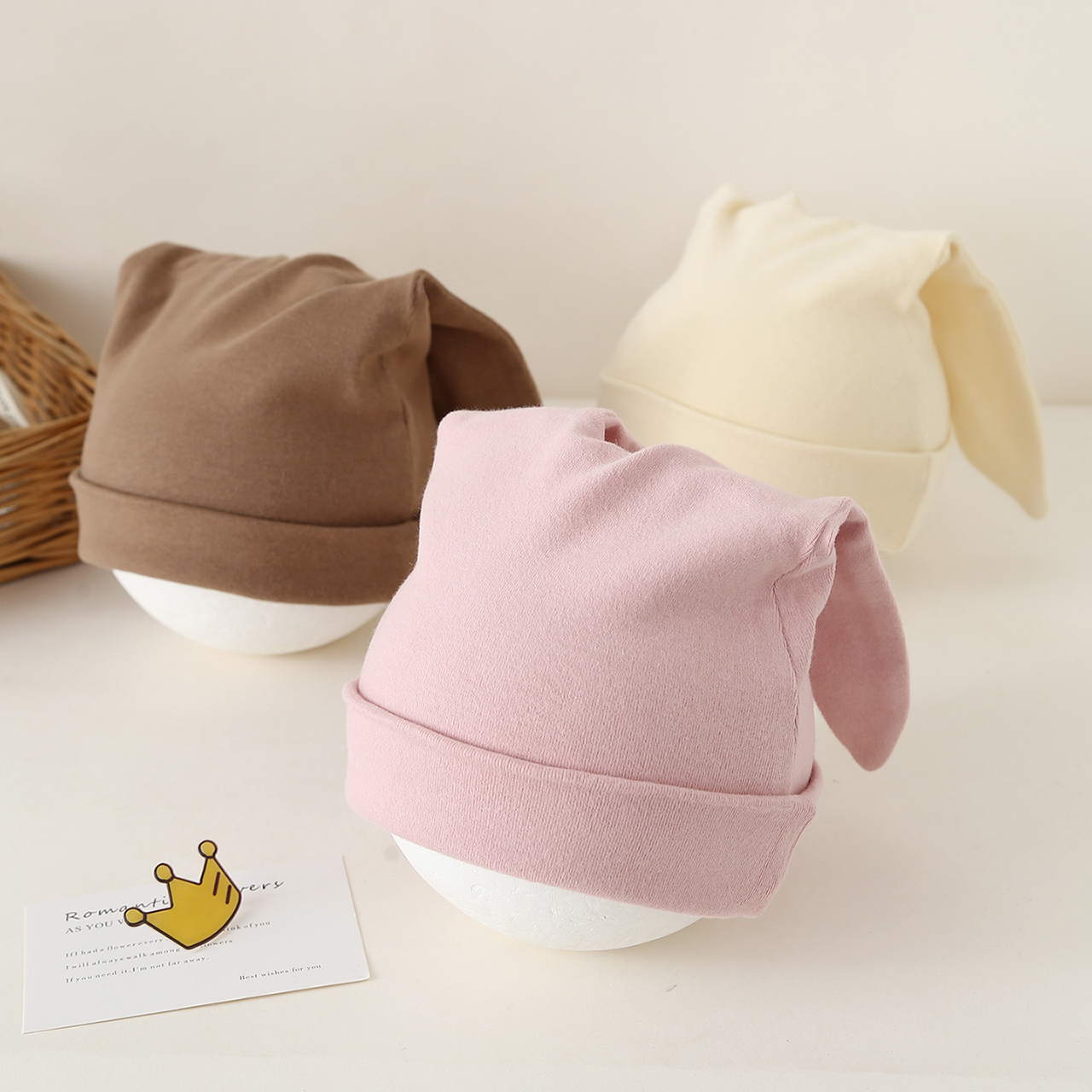 かわいい耳が垂れた新生児用帽子 秋用シングルレイヤー暖かいベ - Knit Beanie Hat Warm のレビューと価格
