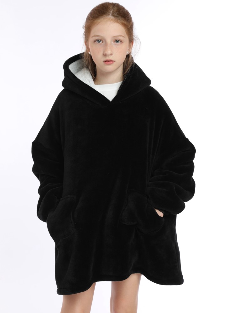 子供のための特大のsherpaブランケットパーカー、10代、 - Sherpa Hoodie Fleece のレビューと価格