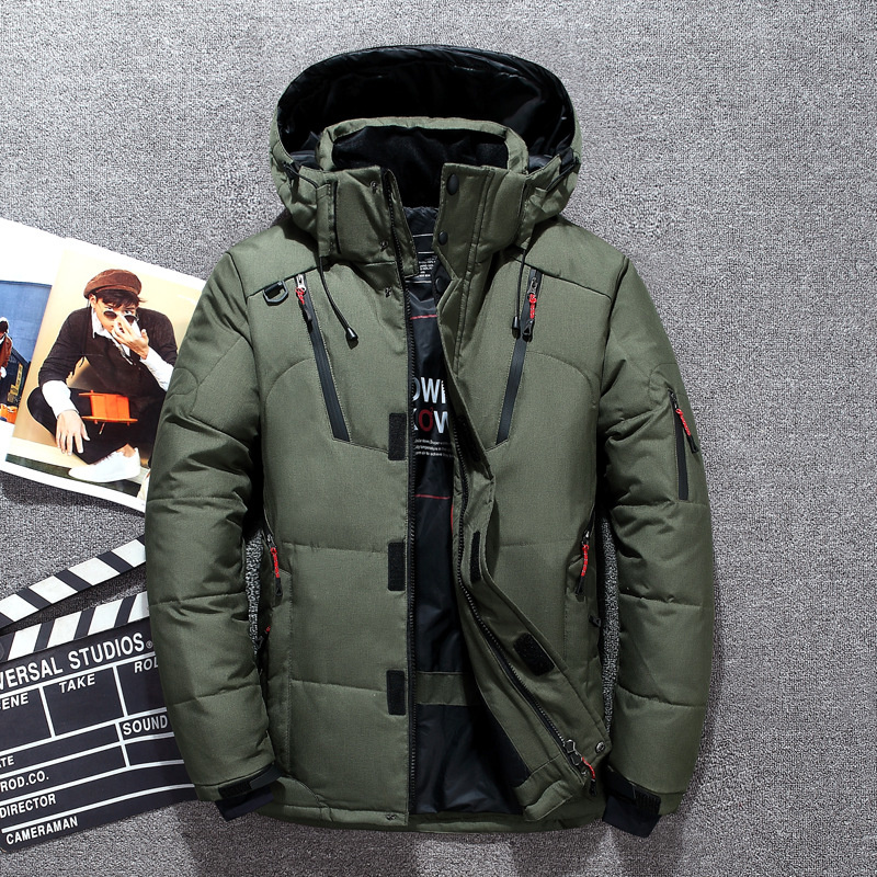 メンズホワイトダックグースフェザー、スノージャケット、ウイン - Down Jacket Packable のレビューと価格