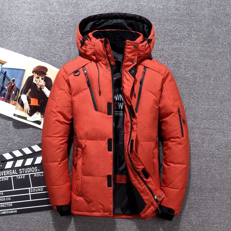 メンズホワイトダックグースフェザー、スノージャケット、ウイン - Down Jacket Packable のレビューと価格