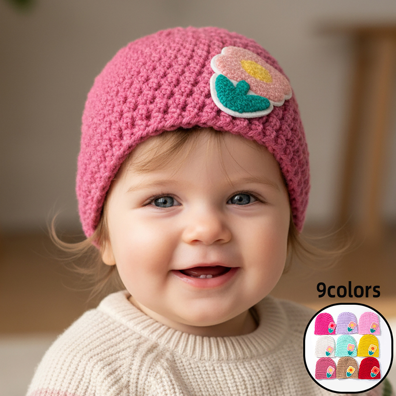 0-3 年新生児ニットプルオーバー帽子冬暖かい幼児ウールかぎ - Knit Beanie Hat Warm のレビューと価格